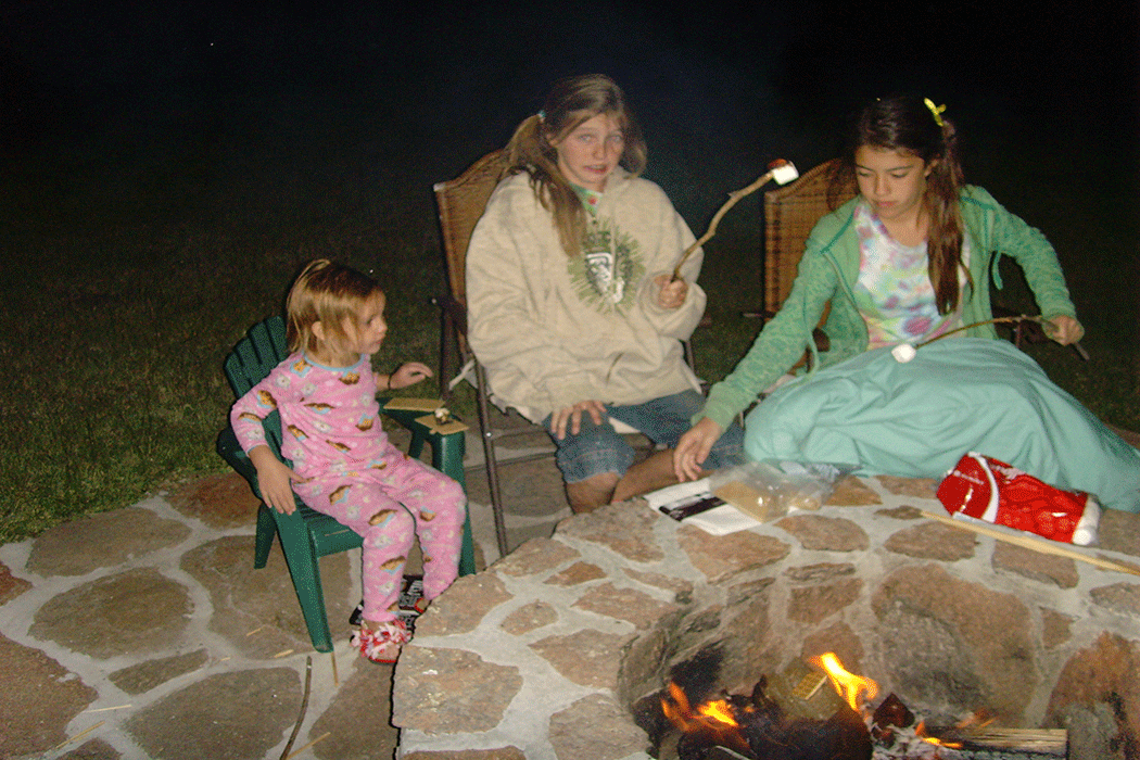 Kids at fire pit
